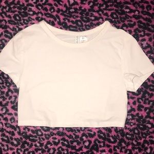 H&M basic white cropped shirt
